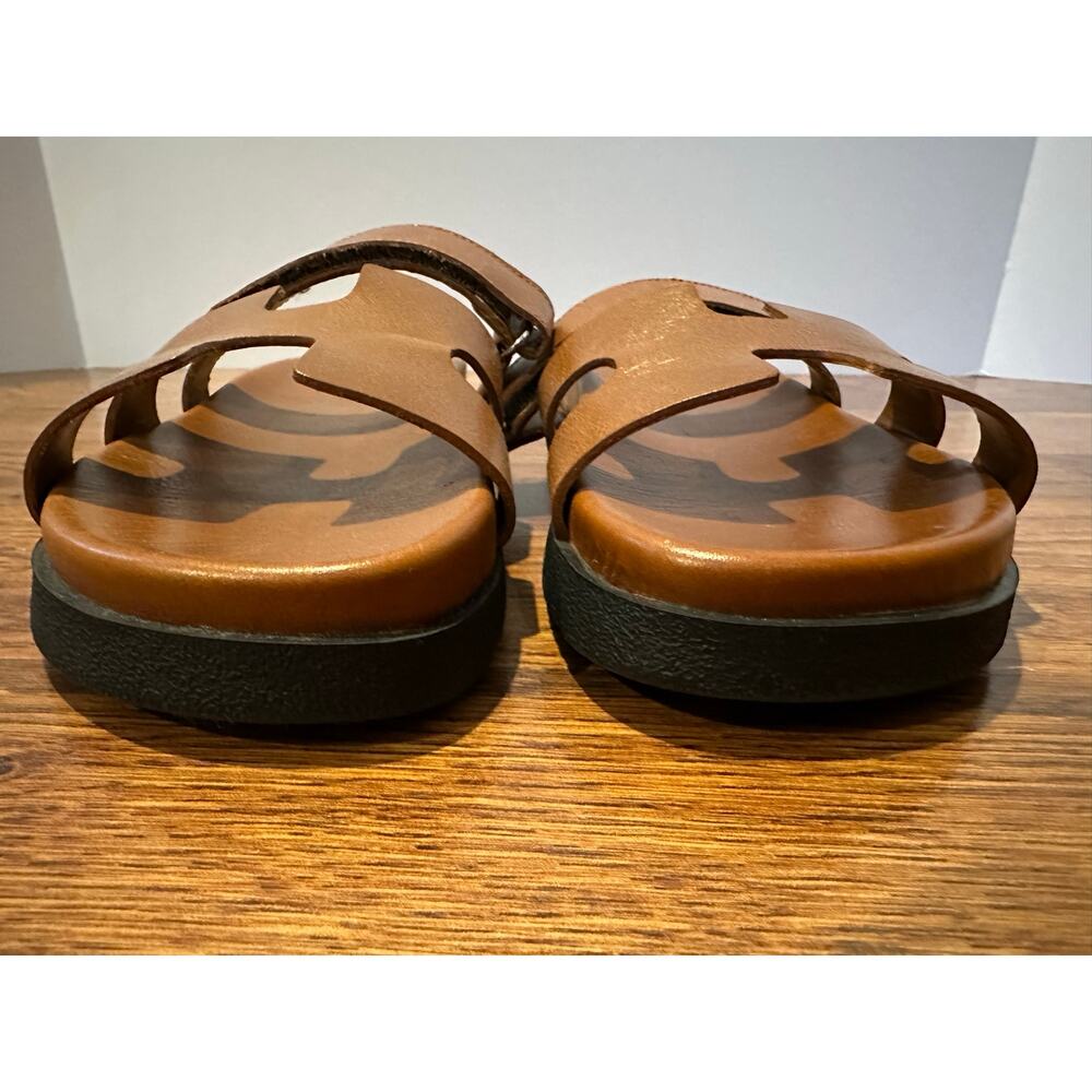 Steve Madden Mayven Leather Slides Camel Size 9 Minimalist Chic - Picture 3 of 10